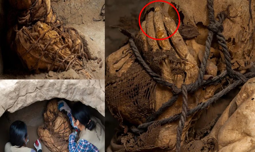 Mysterious mummy found in tomb in Peru with hands covering its face