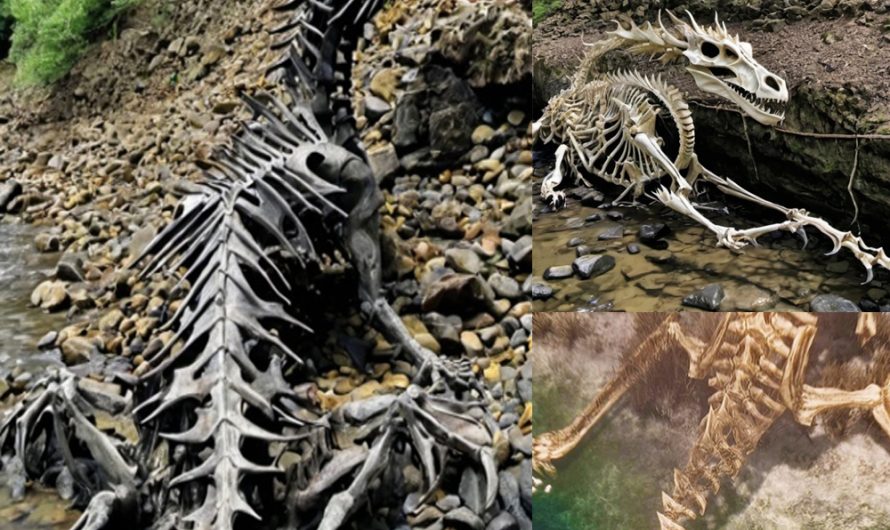 Unveiling the Mystery: Giant Dragon Skeleton Emerges on Indian River Bank After Floods, Shaking the Nation